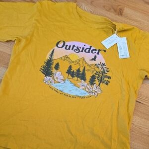 Pura Vida Mustard Yellow Oversized Graphic Short Sleeve Tee
